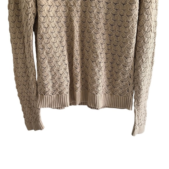LOFT Open Knit Crochet Sweater Women’s Size Large Casual Boho Fall - Picture 3 of 13